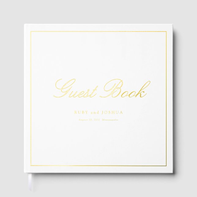 Libro De Visitas Elegant Royal Scripted Font Wedding (Anverso)