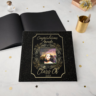 Libro De Visitas Elegant Scroll + Gold Dots Congratulation Class of