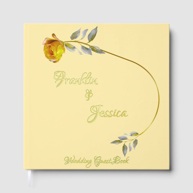 Libro De Visitas Elegant soft peace rose green & gold oval Wedding (Anverso)