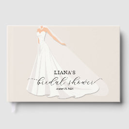 Libro De Visitas Elegant Wedding Dress Bridal Shower Guest Book