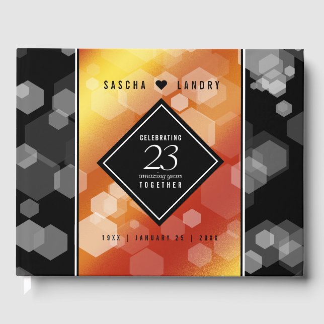 Libro De Visitas Elegante 23° Aniversario del Boda Imperial Topaz (Anverso)