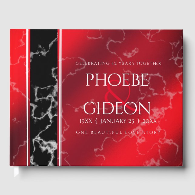 Libro De Visitas Elegante 42º Aniversario de Boda de Jasper (Anverso)