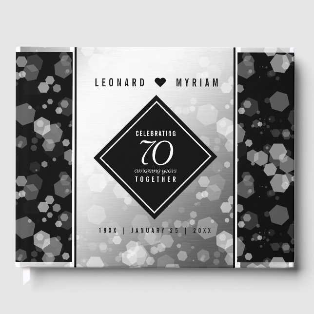 Libro De Visitas Elegante 70° Aniversario del Boda Platino (Anverso)