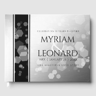 Libro De Visitas Elegante 70° Aniversario del Boda Platino