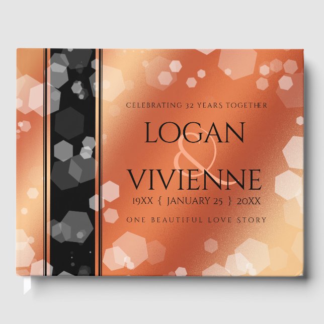 Libro De Visitas Elegante 8.º aniversario del Boda de bronce (Anverso)