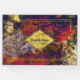 Libro De Visitas Elegante abstracto rojo púrpura con falsos acentos