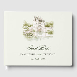 Libro De Visitas Elegante acuarela Manor Garden Wedding