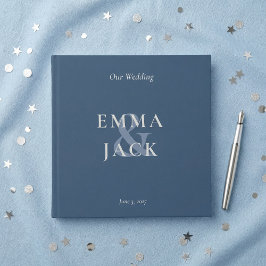 Libro De Visitas Elegante ampersand minimalista azul para Boda 