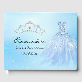 Libro De Visitas Elegante Baby Blue Quinceanera
