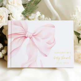 Libro De Visitas Elegante Baby Shower Arco Rosa Dorado