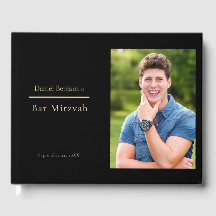 Elegante bar de fotos de oro negro Mitzvah