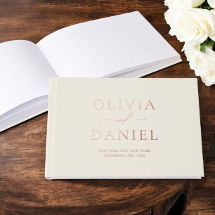 Libro De Visitas Elegante Beige Neutral Creme Moderno Minimalista