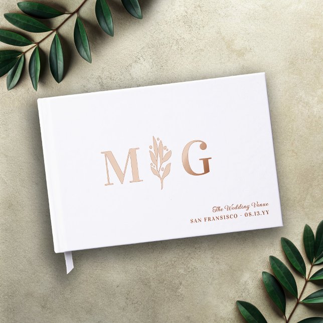 Libro De Visitas Elegante Berry Twig 2 Primer Boda Monograma (Subido por el creador)