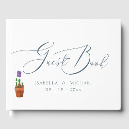 Libro De Visitas Elegante Boda acuarela floral