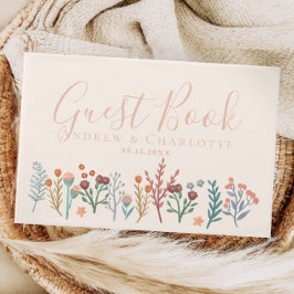 Libro De Visitas Elegante Boda Boho Wildflower