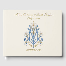 Libro De Visitas Elegante boda católica marian tradicional