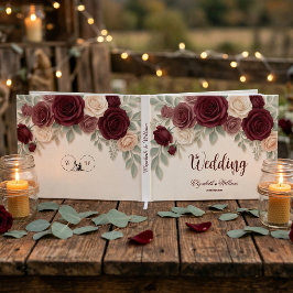 Libro De Visitas Elegante Boda Chic Rosa Borgoña