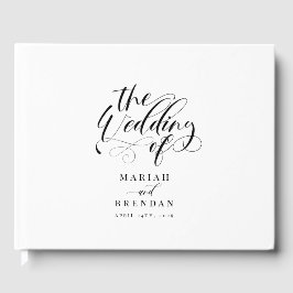 Libro De Visitas Elegante Boda Clásico de Caligrafía