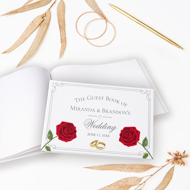 Libro De Visitas Elegante Boda clásico floral simple (Subido por el creador)
