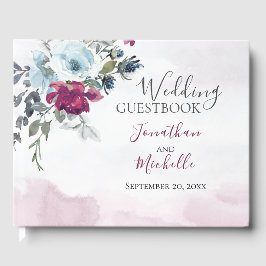 Libro De Visitas Elegante Boda cristiano de las rosas blancas de Bo