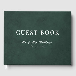 Libro De Visitas Elegante Boda de acuarela verde del bosque