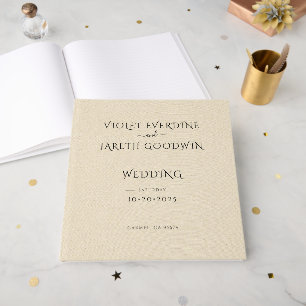 Libro De Visitas Elegante Boda de efecto crema Minimalista
