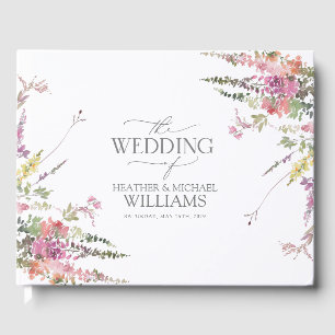 Libro De Visitas Elegante Boda de flores silvestres de moda