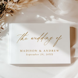 Libro De Visitas Elegante Boda de fotografía de caligrafía de oro