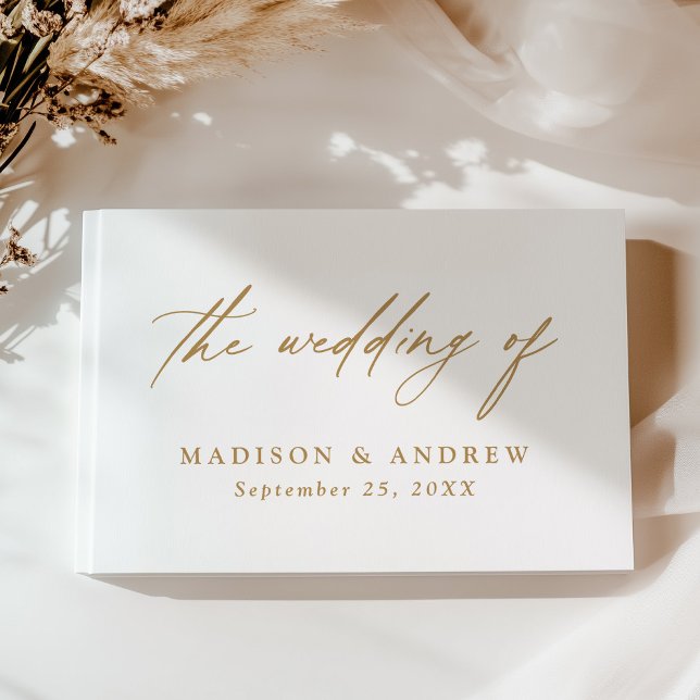 Libro De Visitas Elegante Boda de fotografía de caligrafía de oro (Subido por el creador)