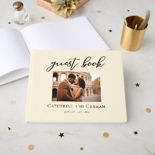 Libro De Visitas Elegante Boda de fotografía de pareja Minimalista