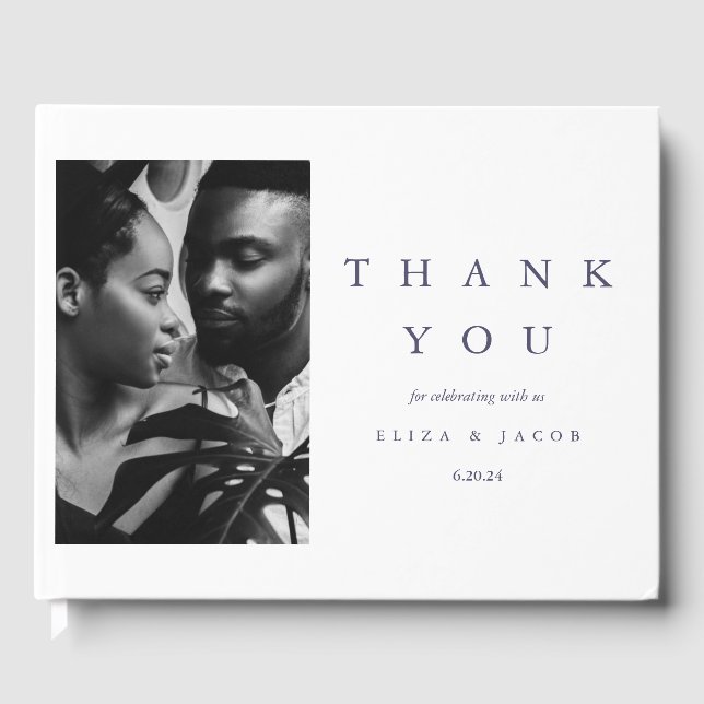 Libro De Visitas Elegante Boda de fotografía floral botánica (Anverso)