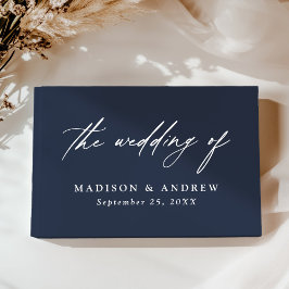 Libro De Visitas Elegante Boda de Fotografía Navy
