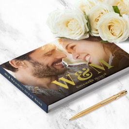 Libro De Visitas Elegante Boda de fotos en monograma