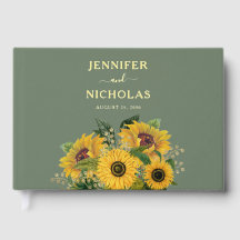 Elegante Boda de girasol verde oro