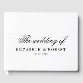 Libro De Visitas Elegante Boda de guión elegante clásico Minimalist