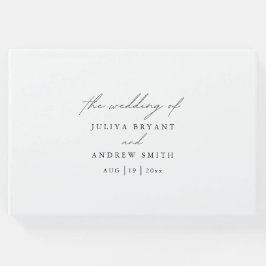 Libro De Visitas Elegante boda de guiones en blanco y negro