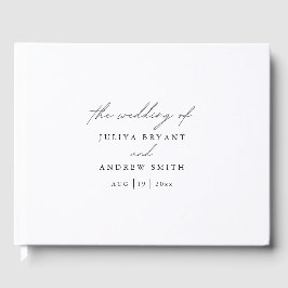 Libro De Visitas Elegante boda de guiones en blanco y negro