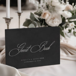 Libro De Visitas Elegante Boda de imitación de terciopelo blanco y 