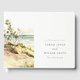 Libro De Visitas Elegante Boda de la costa de Dusky Beach Sun Seasc
