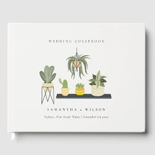 Libro De Visitas Elegante Boda de plantas suculentas de Leafy Potte