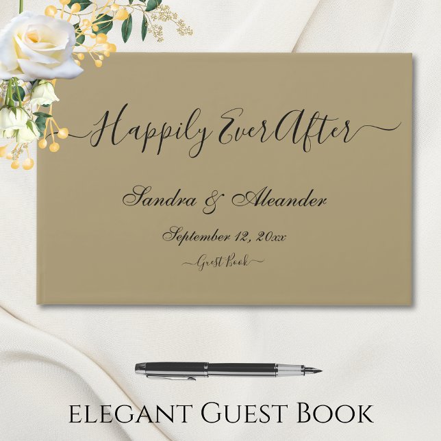 Libro De Visitas Elegante Boda de Reloj de oro minimal moderno (Subido por el creador)