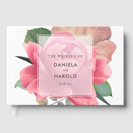 Libro De Visitas Elegante boda de rosa vintage