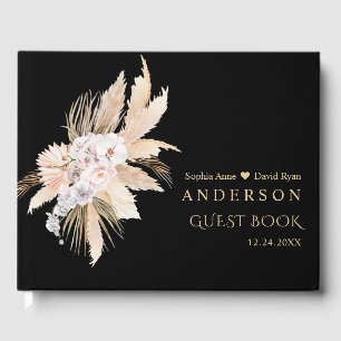Libro De Visitas Elegante Boda de Rosas de Grass White Orchid de Pa