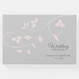 Libro De Visitas Elegante Boda de Vino Rosa y Gris de Rubor