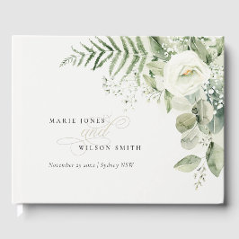 Libro De Visitas Elegante Boda del Foliage Fern Eucalyptus Greenery