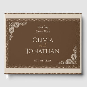 Libro De Visitas Elegante Boda elegante de bronce ornamentado