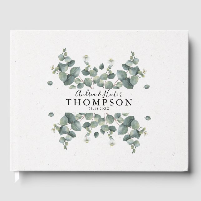 Libro De Visitas Elegante Boda Eucalyptus Classic (Anverso)