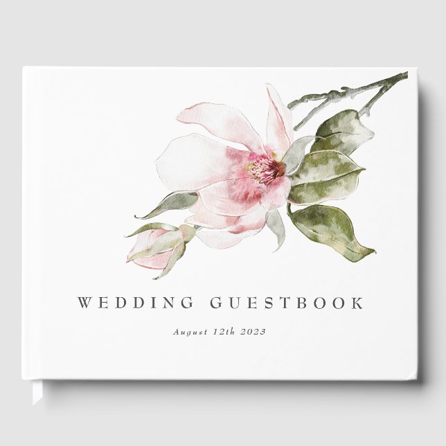 Libro De Visitas Elegante Boda Floral Clásica (Anverso)