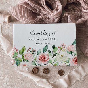 Libro De Visitas Elegante Boda floral de otoño