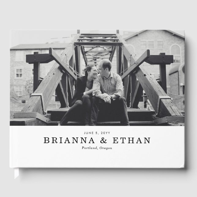 Libro De Visitas Elegante Boda fotográfico (Anverso)